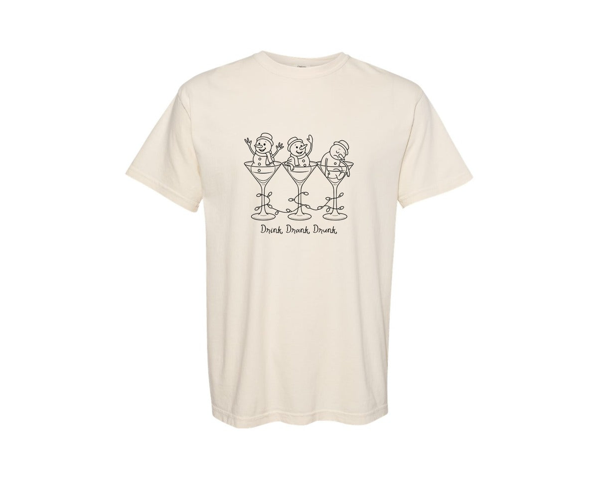 brand:Comfort Colors|color:Ivory|Funny Christmas Cocktail Graphic T-Shirt