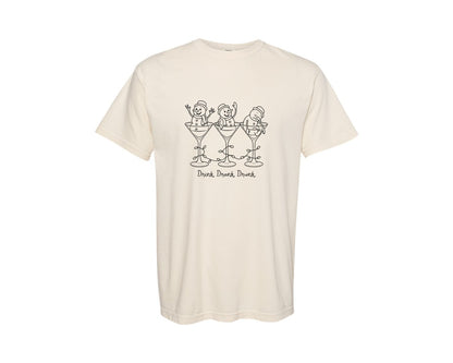 brand:Comfort Colors|color:Ivory|Funny Christmas Cocktail Graphic T-Shirt