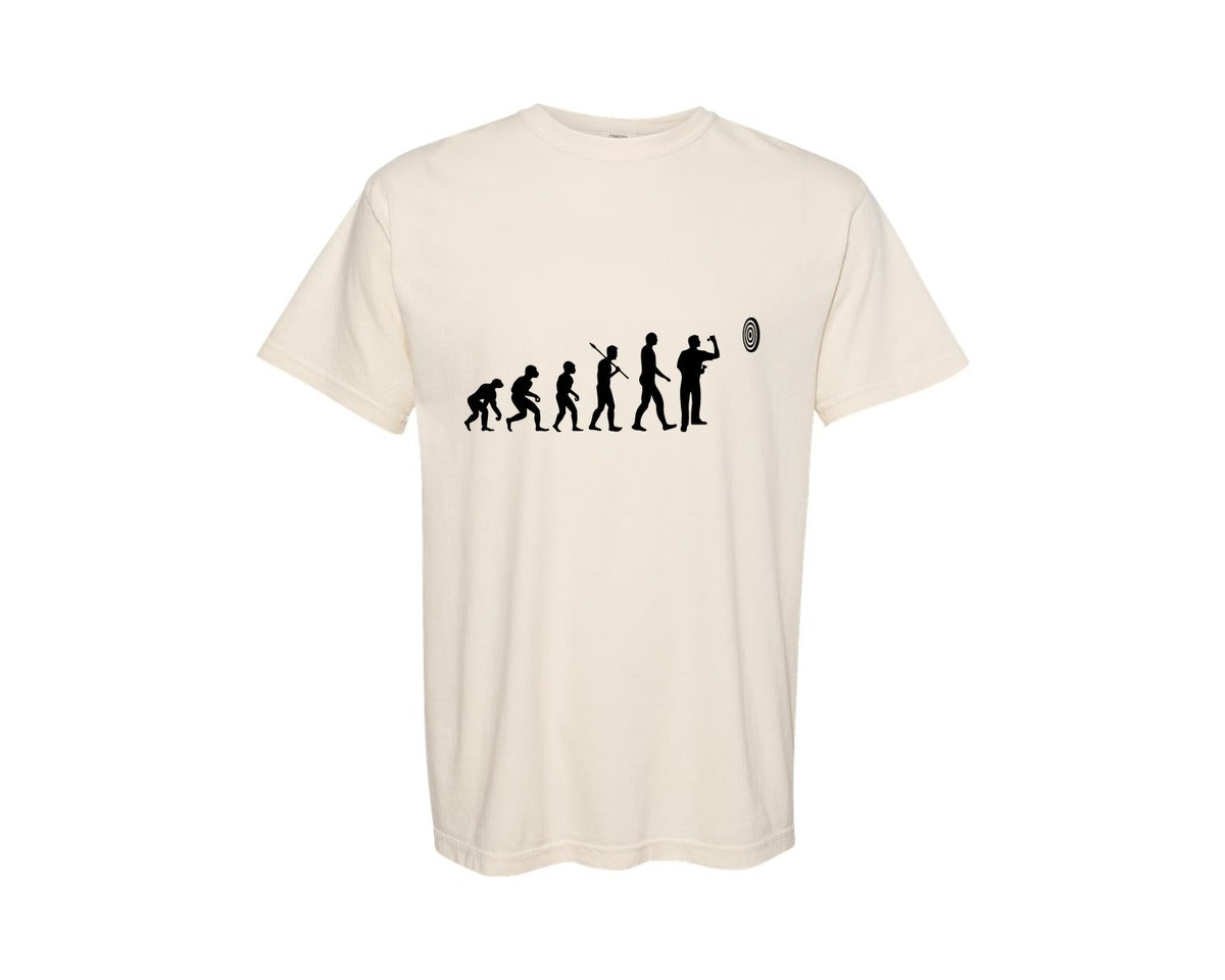 brand:Comfort Colors|color:Ivory|Darts Player Evolution Graphic T-Shirt