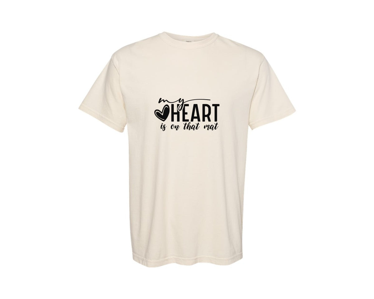brand:Comfort Colors|color:Ivory|Wrestling Mom Mom Sleeve Graphic T-Shirt