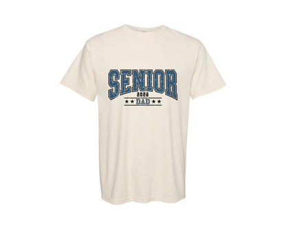 brand:Comfort Colors|color:Ivory|Senior Dad 2026 Retro Senior Varsity Graphic T-Shirt