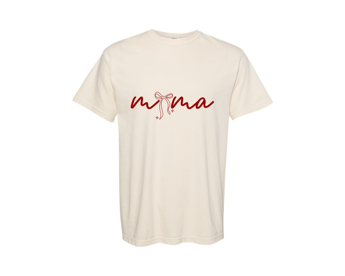 brand:Comfort Colors|color:Ivory|Mama Bow Mothers Day Mom 2 Graphic T-Shirt
