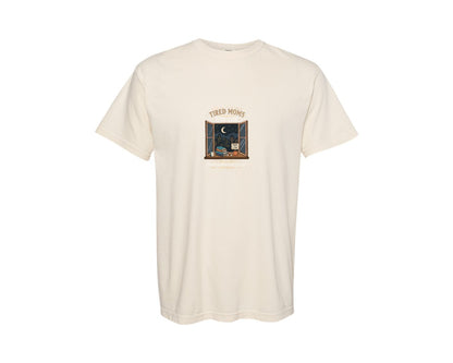 brand:Comfort Colors|color:Ivory|Tired Moms Nightly Book Club Graphic T-Shirt