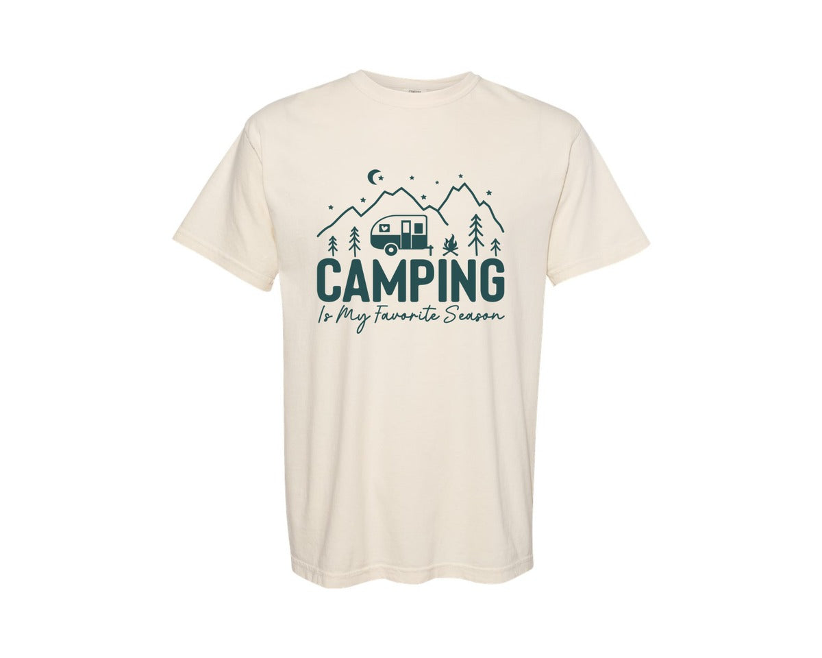 brand:Comfort Colors|color:Ivory|Camping Is My Favorite Season Camp 2 Graphic T-Shirt
