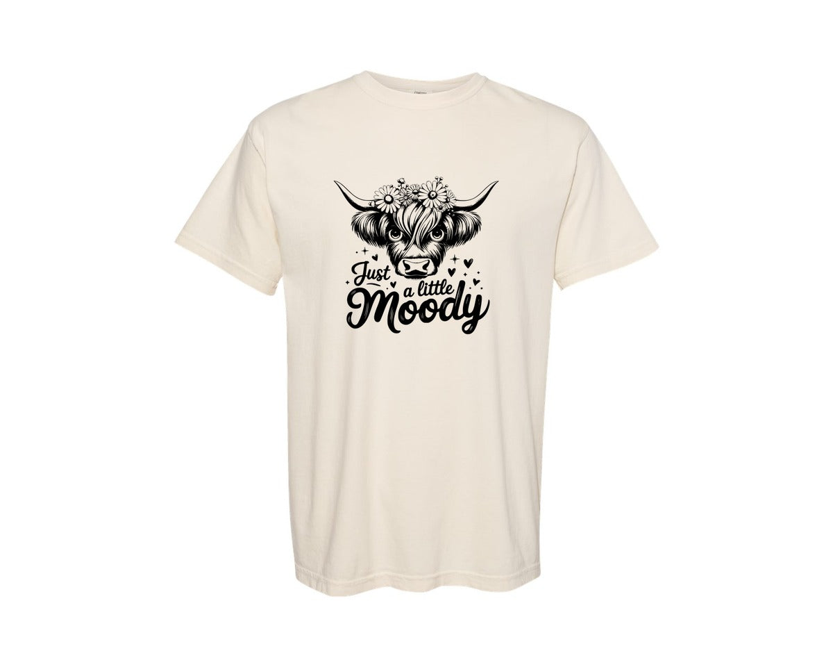 brand:Comfort Colors|color:Ivory|Just A Little Moody T Shirt Design Graphic T-Shirt