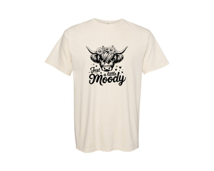 brand:Comfort Colors|color:Ivory|Just A Little Moody T Shirt Design Graphic T-Shirt