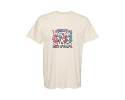 brand:Comfort Colors|color:Ivory|I Survived 100 Days Of School 28 Graphic T-Shirt
