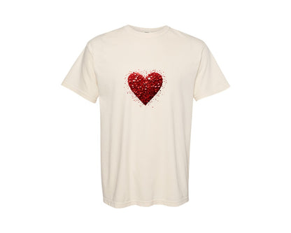 brand:Comfort Colors|color:Ivory|Valentines Day Sweatshirt3D Heart Graphic T-Shirt