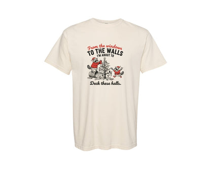 brand:Comfort Colors|color:Ivory|Funny Raccoon Retro Christmas Shirt Graphic T-Shirt