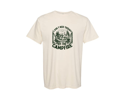 brand:Comfort Colors|color:Ivory|I Dont Need Therapy Outdoor Camping Graphic T-Shirt