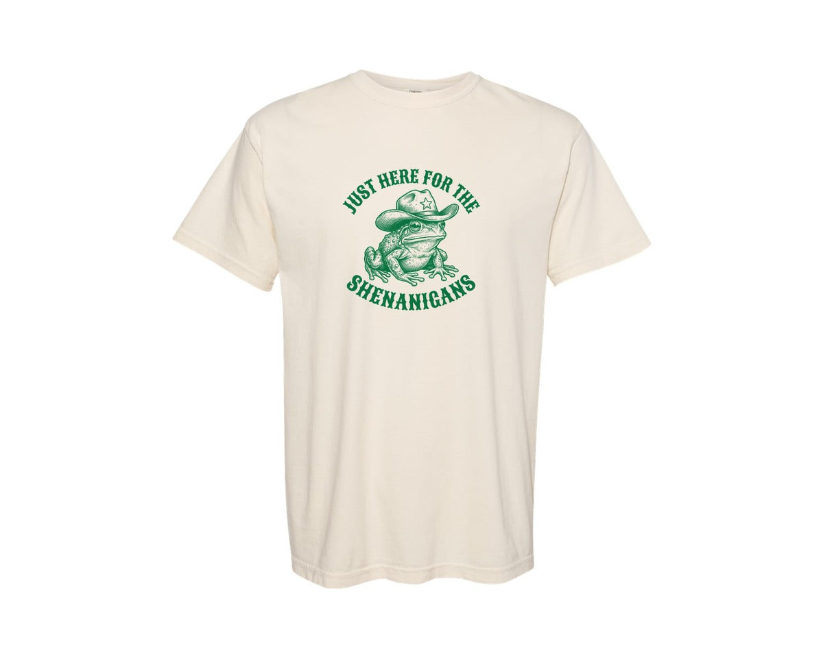 brand:Comfort Colors|color:Ivory|Just Here For The Shenanigans 3 Graphic T-Shirt