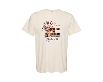 brand:Comfort Colors|color:Ivory|Funny Psychopath Sarcastic Retro Graphic T-Shirt