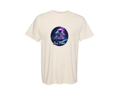 brand:Comfort Colors|color:Ivory|Astronaut Tea Time In Space T Shirt Graphic T-Shirt