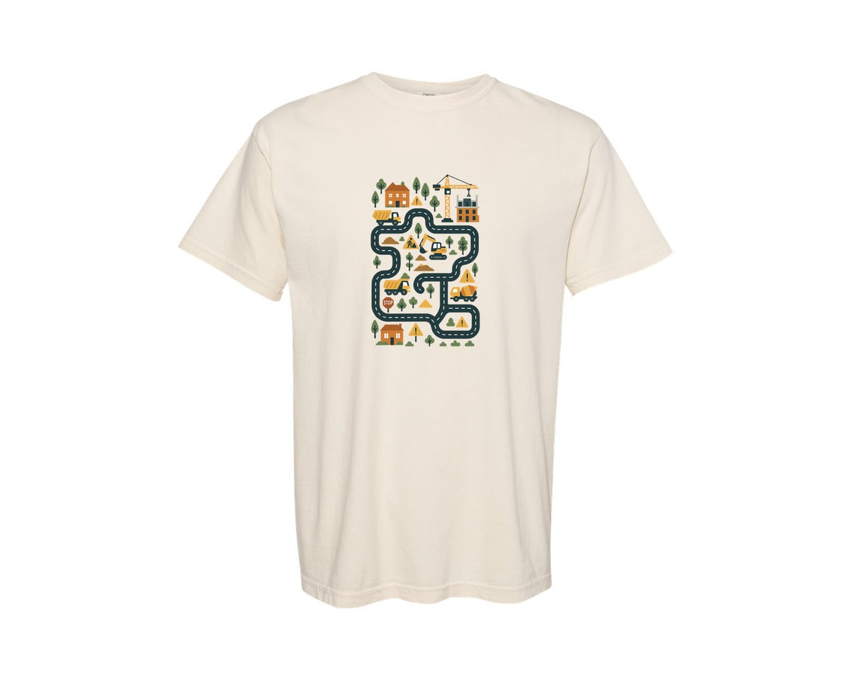 brand:Comfort Colors|color:Ivory|Tired Dads Club Construction Dad Graphic T-Shirt