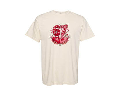 brand:Comfort Colors|color:Ivory|Six Seven Valentine Love Hearts 67 Graphic T-Shirt