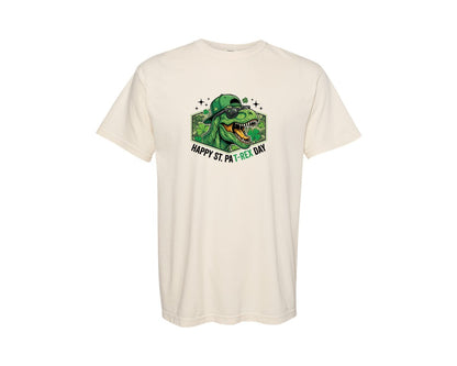 brand:Comfort Colors|color:Ivory|Happy St Pat Rex Day Dinosaur 2 Graphic T-Shirt