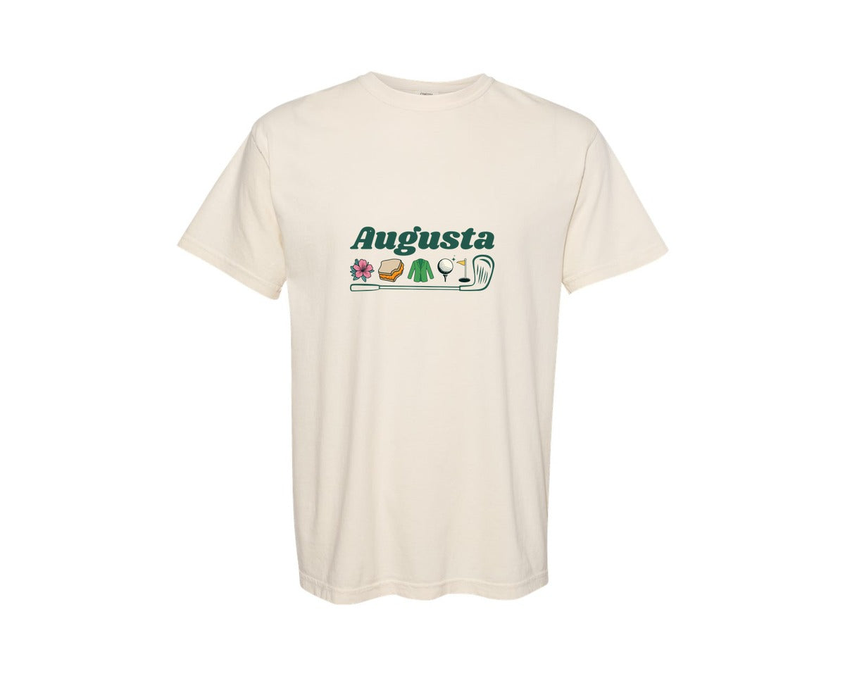 brand:Comfort Colors|color:Ivory|Augusta Georgia Azalea Golf Pimento Graphic T-Shirt