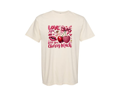 brand:Comfort Colors|color:Ivory|Love You Cherry Much Valentines Graphic T-Shirt
