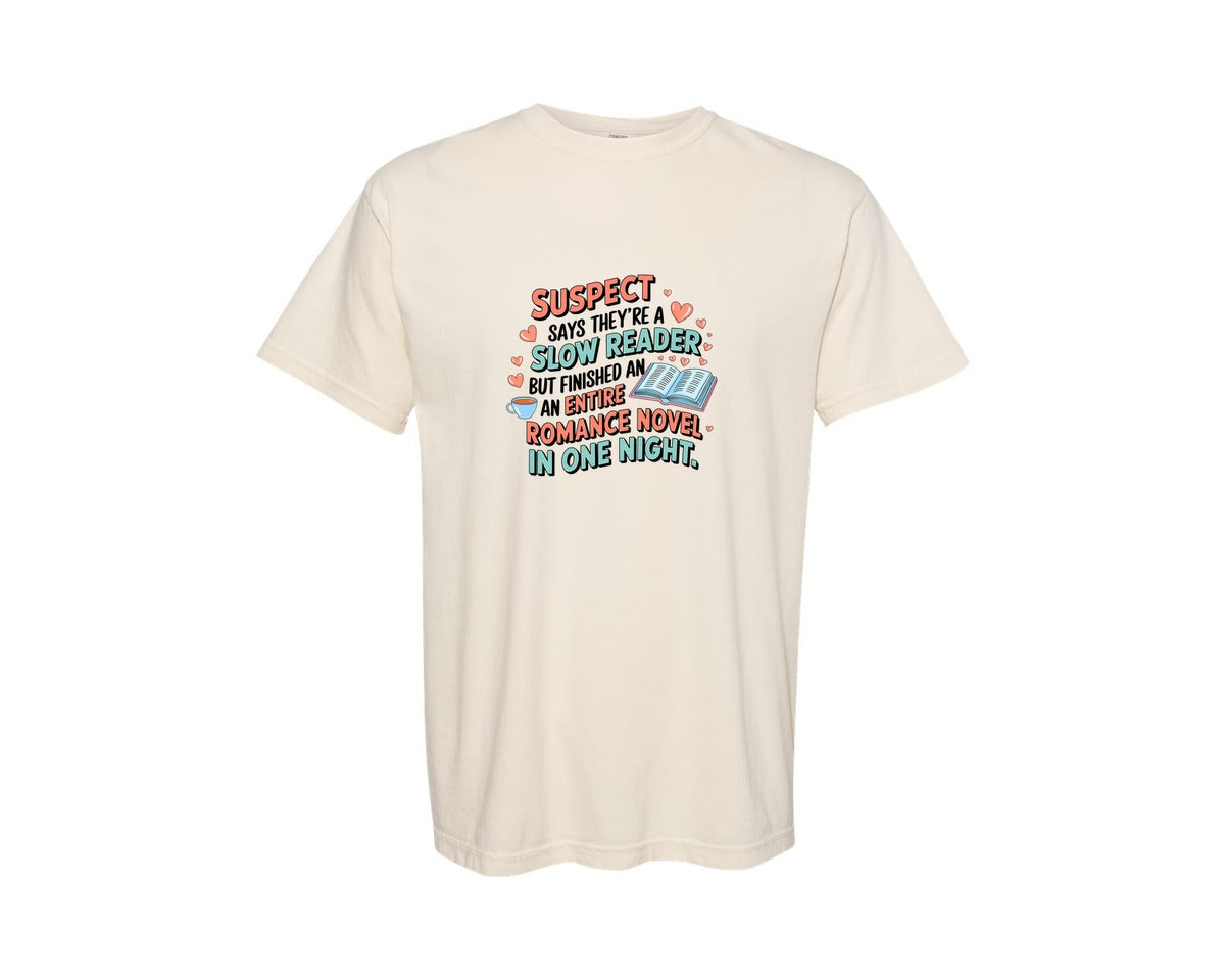 brand:Comfort Colors|color:Ivory|Suspect Claims Reading Lover Bookish 2 Graphic T-Shirt