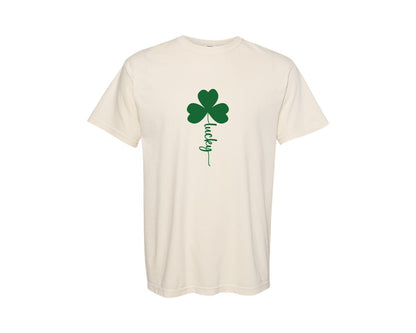 brand:Comfort Colors|color:Ivory|Lucky Pngst Patricks Day Lucky Graphic T-Shirt
