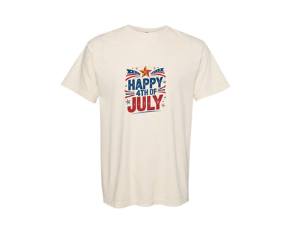 brand:Comfort Colors|color:Ivory|Retro Happy 4Th Of July Star Graphic Graphic T-Shirt
