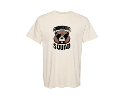 brand:Comfort Colors|color:Ivory|Groundhog Squad Design Graphic T-Shirt