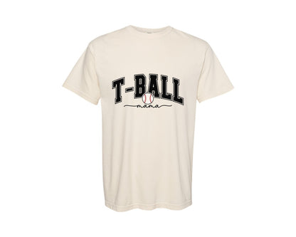 brand:Comfort Colors|color:Ivory|T Ball Mama Baseball Mom Design Graphic T-Shirt