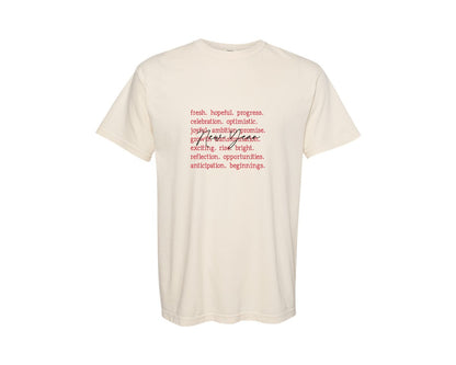 brand:Comfort Colors|color:Ivory|New Year Words New Years 2025 Graphic T-Shirt