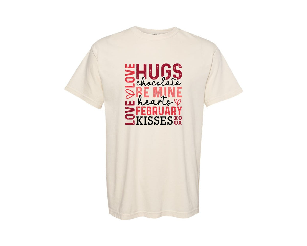 brand:Comfort Colors|color:Ivory|Happy Valentines Day Pngsleeve Graphic T-Shirt