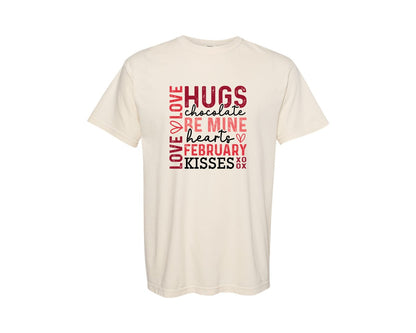 brand:Comfort Colors|color:Ivory|Happy Valentines Day Pngsleeve Graphic T-Shirt