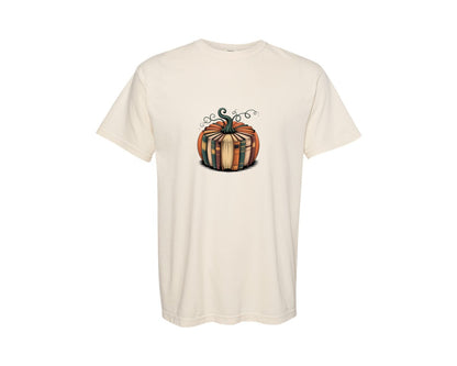 brand:Comfort Colors|color:Ivory|Fall Book Pumpkin Halloween Teacher 6 Graphic T-Shirt