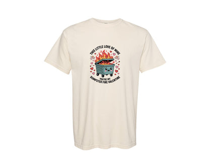 brand:Comfort Colors|color:Ivory|This Little Love Dumpster Fire Valentine Graphic T-Shirt