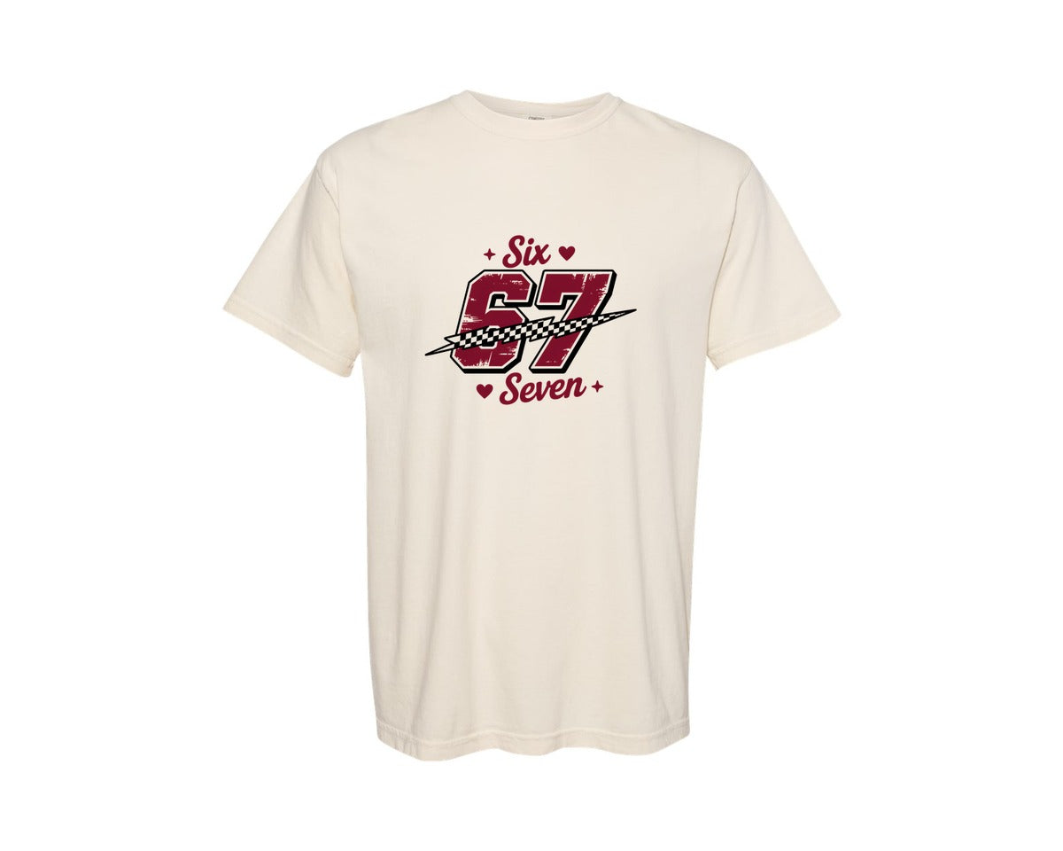 brand:Comfort Colors|color:Ivory|Racing Style 67Th Birthday 67 Graphic T-Shirt