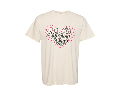 brand:Comfort Colors|color:Ivory|T Shirt Print Valentines Day Heart Graphic T-Shirt
