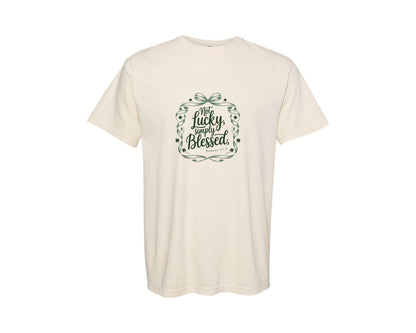 brand:Comfort Colors|color:Ivory|Not Lucky Simply Blessed St Patrick 6 Graphic T-Shirt