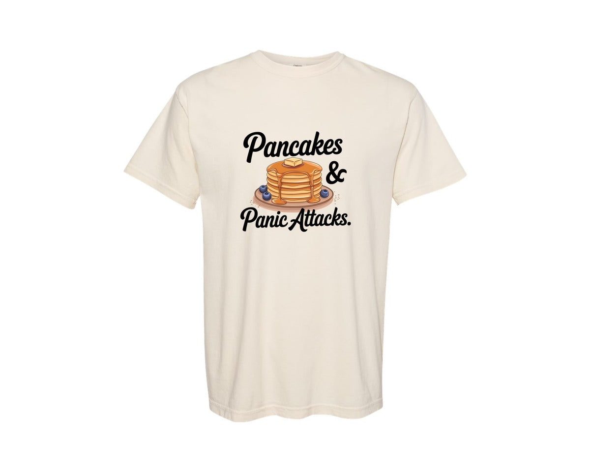 brand:Comfort Colors|color:Ivory|Pancakes Panic Attacks Graphic T-Shirt