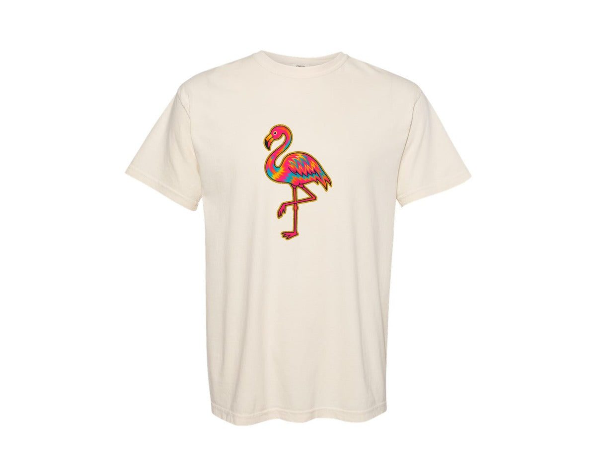 brand:Comfort Colors|color:Ivory|Summer Flamingo 3 Graphic T-Shirt