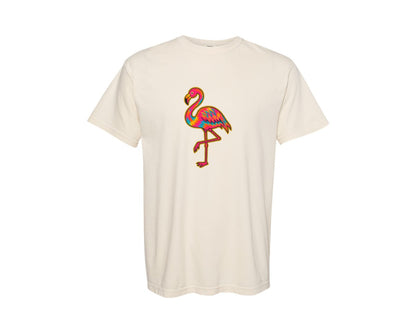 brand:Comfort Colors|color:Ivory|Summer Flamingo 3 Graphic T-Shirt