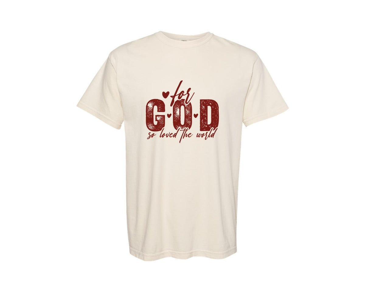 brand:Comfort Colors|color:Ivory|John 316 Valentines Day 3 Graphic T-Shirt