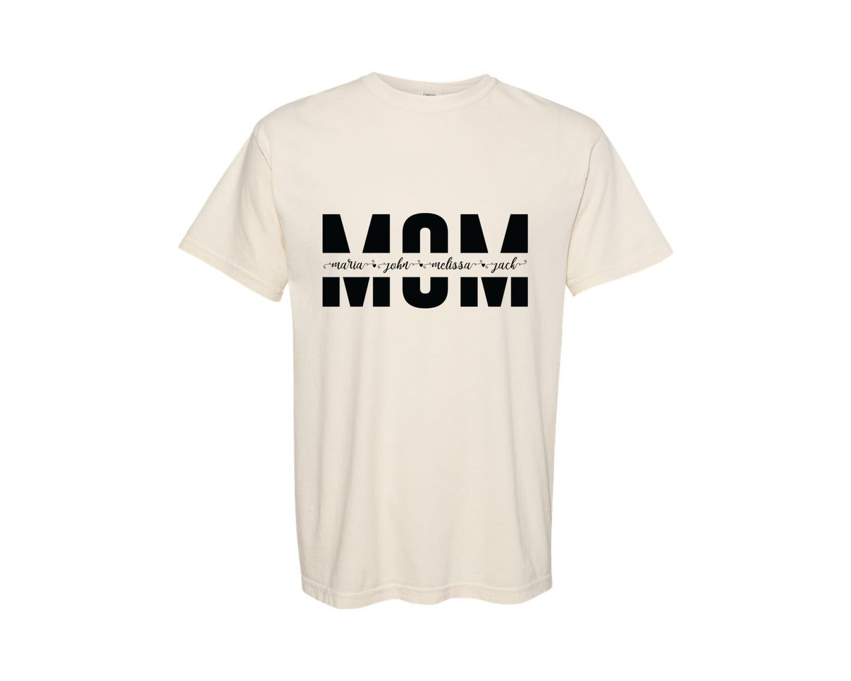 brand:Comfort Colors|color:Ivory|Custom Mom Sweatshirt Mom Graphic T-Shirt