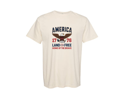 brand:Comfort Colors|color:Ivory|4Th Of July Vintage American Eagle Graphic T-Shirt