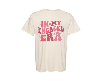 brand:Comfort Colors|color:Ivory|In My Engaged Era Trendy Bride Graphic T-Shirt