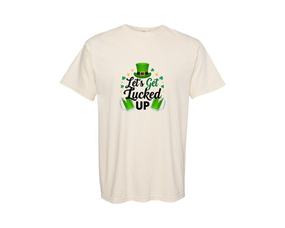 brand:Comfort Colors|color:Ivory|Lets Get Lucked St Patricks Day Graphic T-Shirt