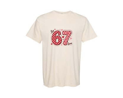 brand:Comfort Colors|color:Ivory|Six Seven Number Valentines Day 4 Graphic T-Shirt