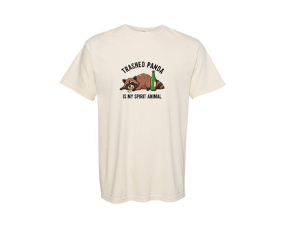 brand:Comfort Colors|color:Ivory|Trashed Panda Is My Spirit Animal Graphic T-Shirt