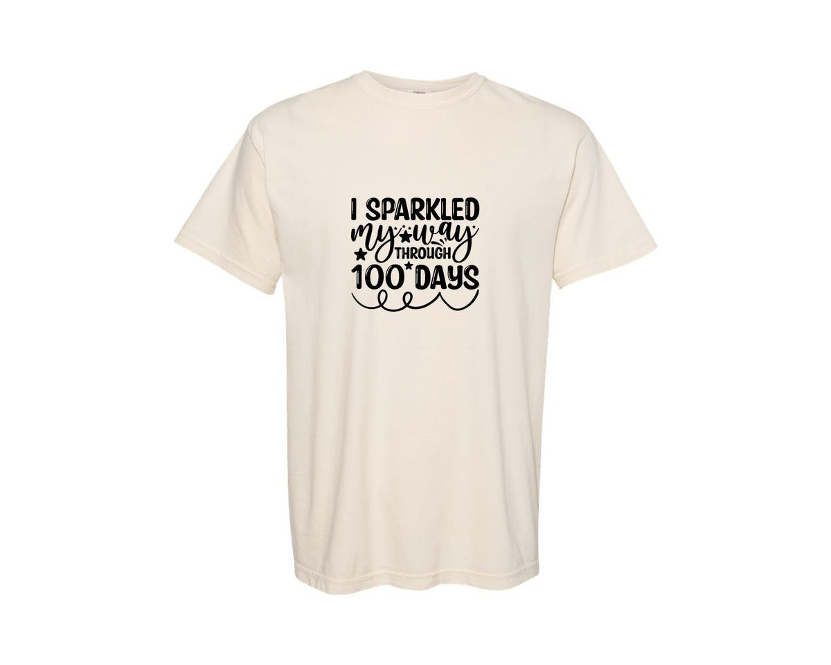 brand:Comfort Colors|color:Ivory|I Sparkled My Way Through 100 Days 2 Graphic T-Shirt