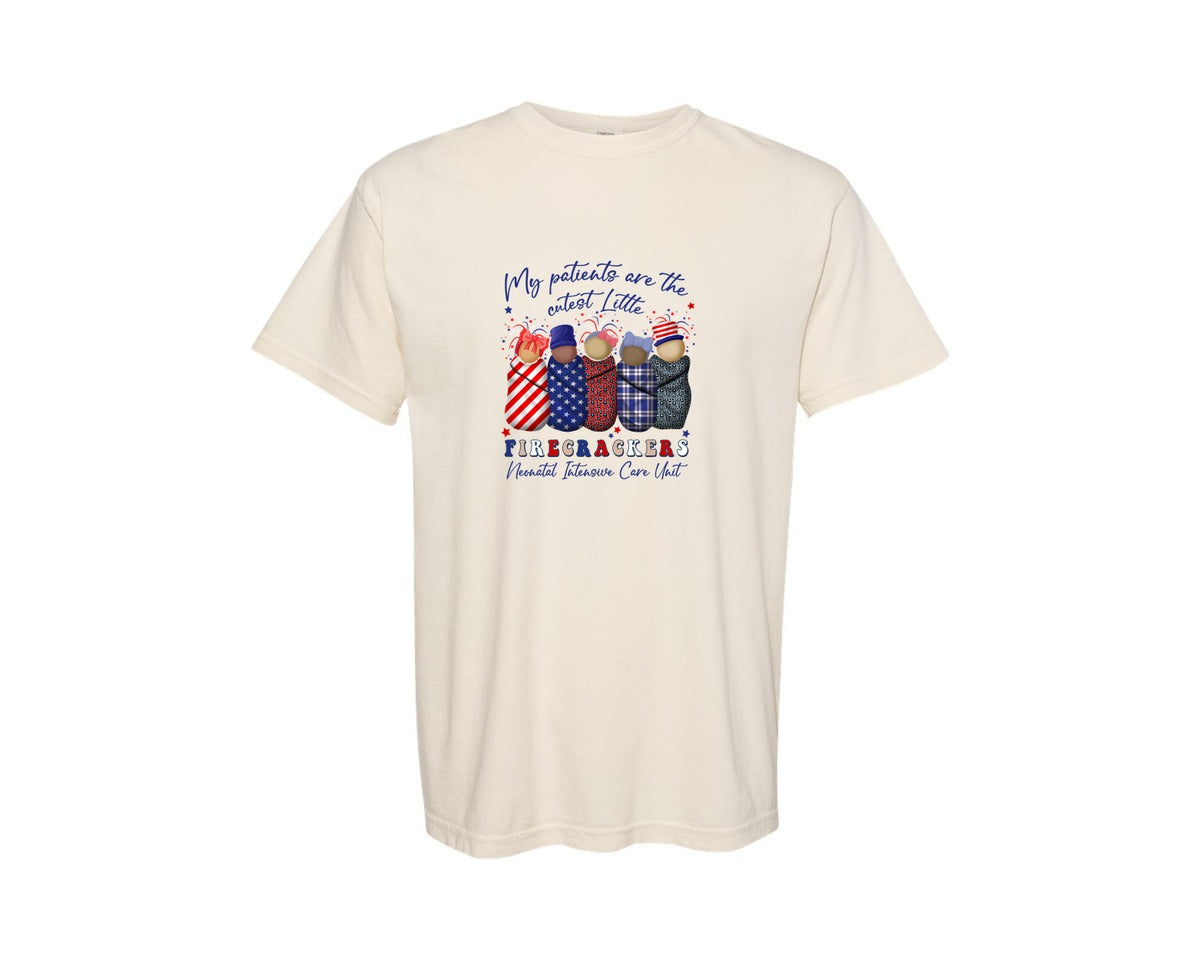 brand:Comfort Colors|color:Ivory|Nicu Firecrackers Nicu Graphic T-Shirt