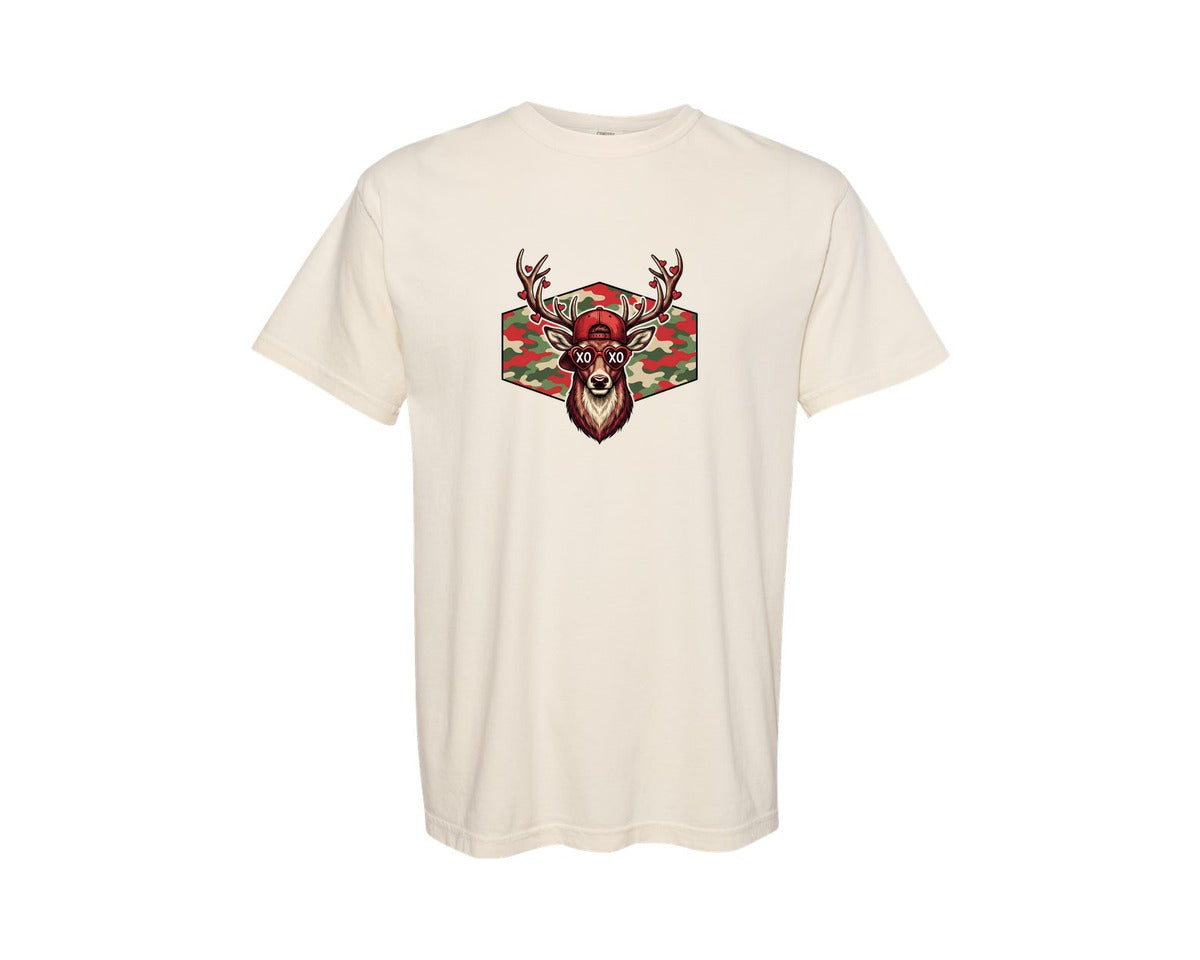 brand:Comfort Colors|color:Ivory|Cool Valentine Deer Graphic T-Shirt