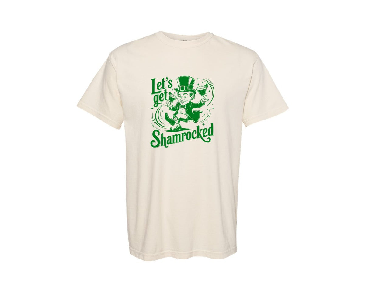 brand:Comfort Colors|color:Ivory|Lets Get Shamrocked Design 7 Graphic T-Shirt