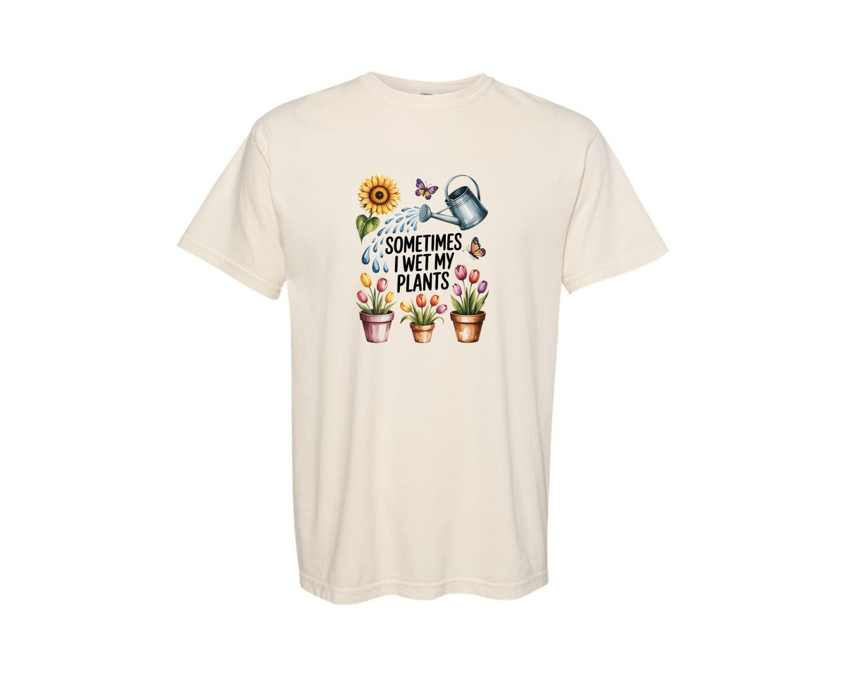 brand:Comfort Colors|color:Ivory|Sometimes I Wet My Plants 2 Graphic T-Shirt